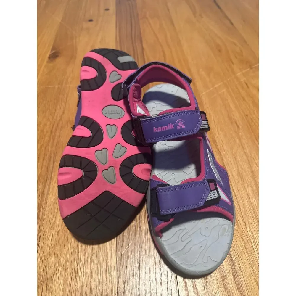 Kamik Girls Sport Sandals Youth 4 Pink Purple Hiking Outdoor Water Shoes